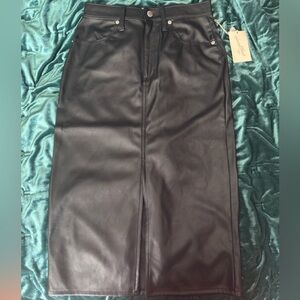 UNIVERSAL THREAD Black Faux Leather Midi Skirt